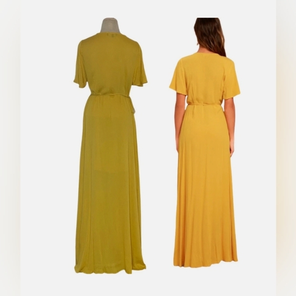 Lulu's Yellow Flutter Sleeve Maxi Gown - Picture 4 of 9